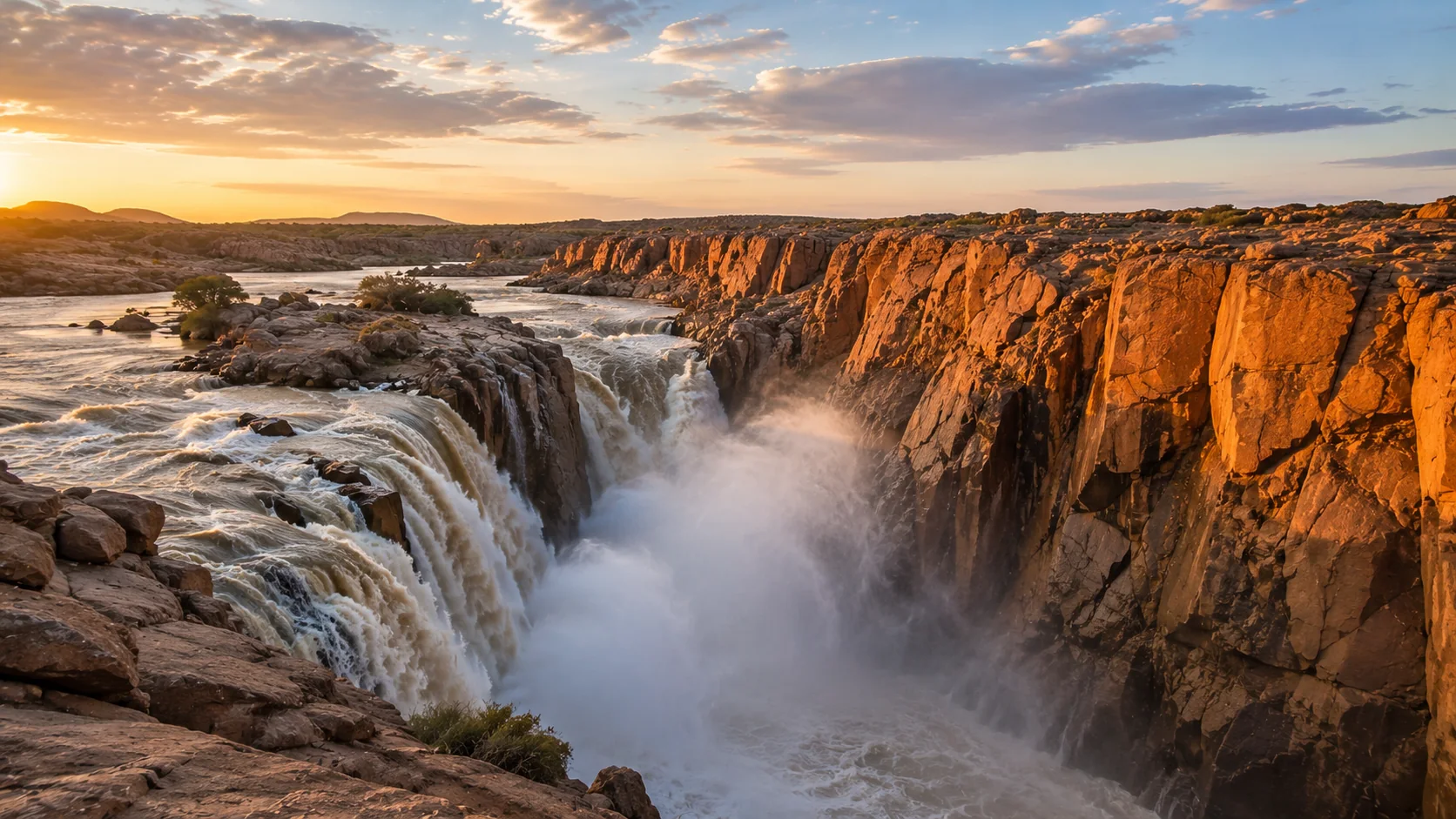 Augrabies Falls and rocky gorge in the Northern Cape